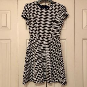 Navy and white harringbone dress size S